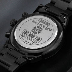 To My Firefighter Husband Need You Here With Us (Charcoal Black) – Men's Watch
