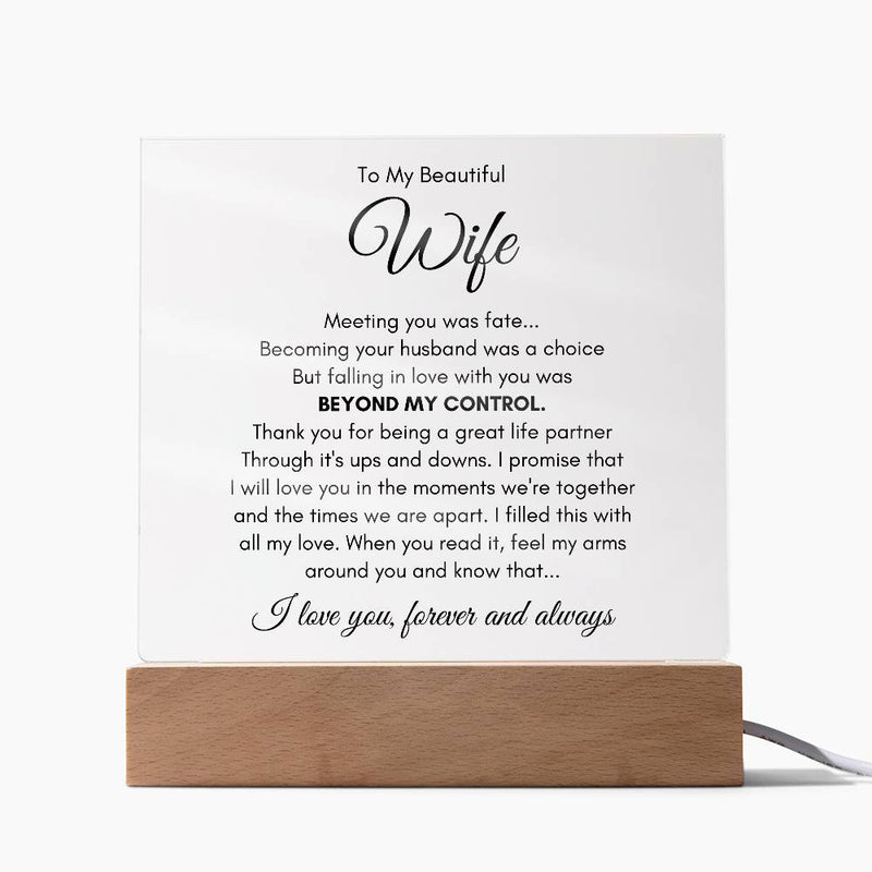 To My Wife Fate – Acrylic Square